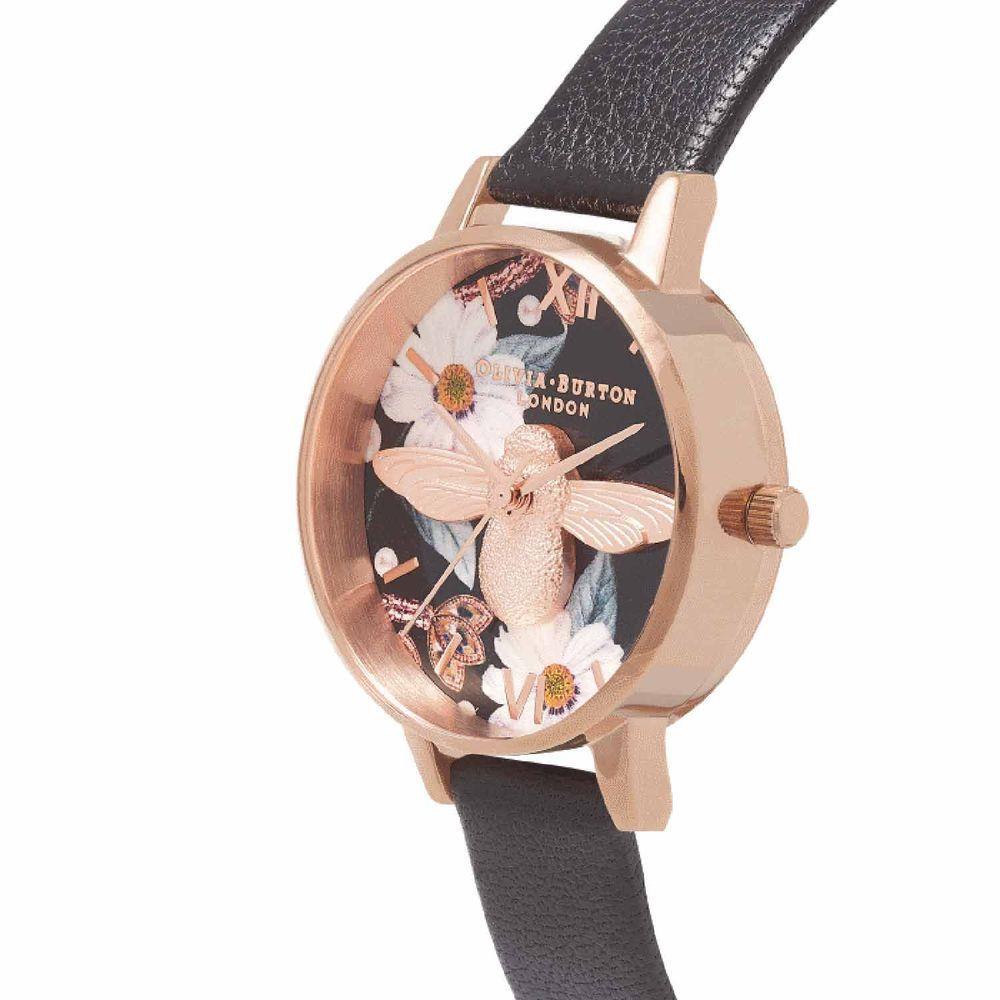Olivia Burton Black Artificial Leather Watch OBOB16BF05AC