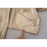 Dolce & Gabbana Metallic Gold Polyester StraightTrouser Pants