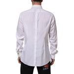 Dolce & Gabbana White Cotton GOLD Long Sleeves Formal Shirt TSH90815-43