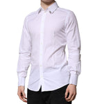 Dolce & Gabbana White Cotton GOLD Long Sleeves Formal Shirt TSH91341-39