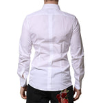 Dolce & Gabbana White Cotton GOLD Long Sleeves Formal Shirt TSH91341-39