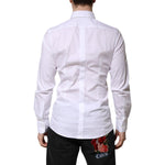 Dolce & Gabbana White Cotton GOLD Long Sleeves Formal Shirt TSH91345-39