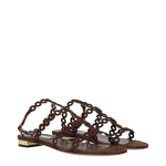 Aquazzura Brown Leather Flat Sandals AQ-15269114937609-EU38/US8