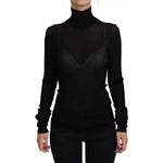 Dolce & Gabbana Black Turtleneck Slim Fit Pullover Sweater TSH83251-46