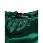 Dolce & Gabbana Green Satin Lace Briefs Women Underwear