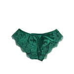 Dolce & Gabbana Green Satin Lace Briefs Women Underwear