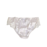 Dolce & Gabbana Ivory White Silk Satin Lace Trim Panty Underwear