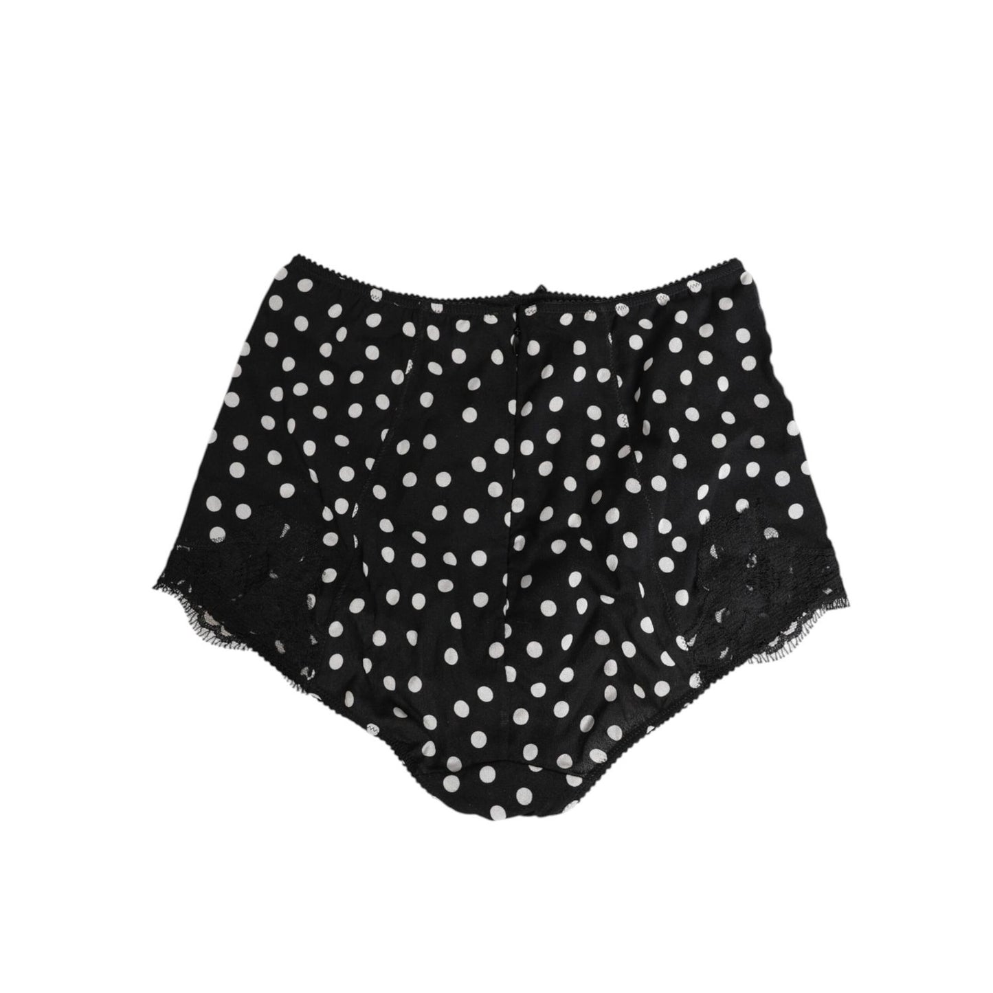 Dolce & Gabbana Black White Polka Dot Silk Slip Panty Underwear