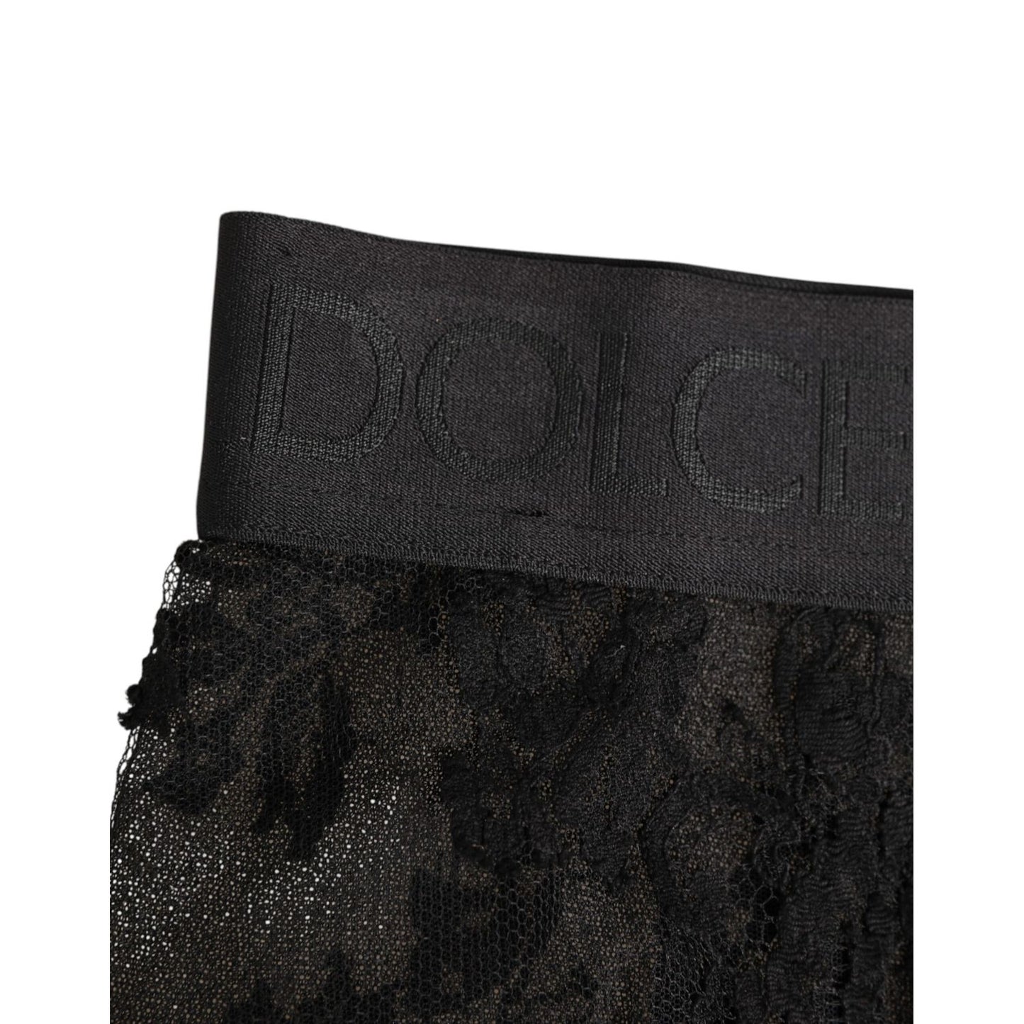 Dolce & Gabbana High Waist Briefs Black Floral Lace Underwear