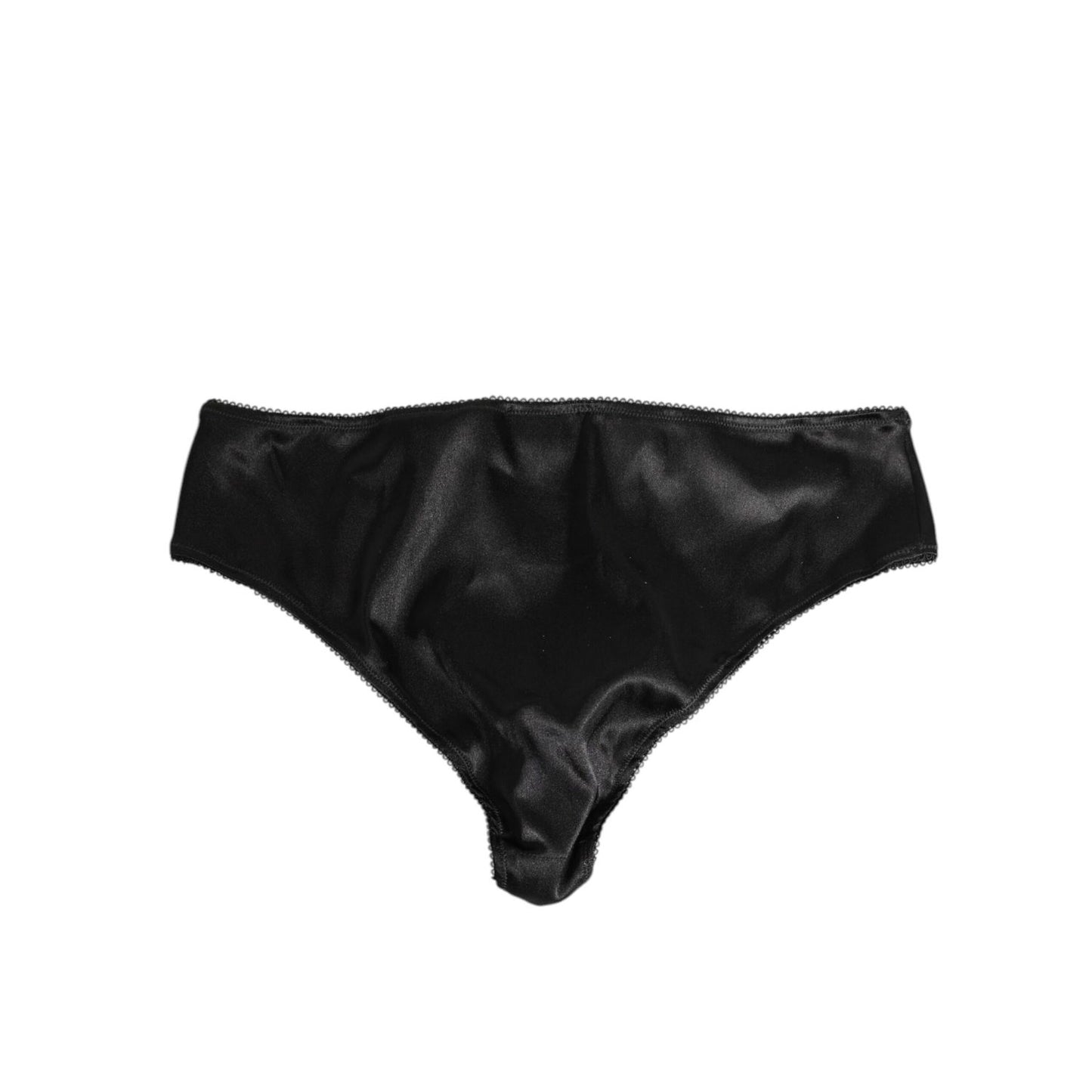 Dolce & Gabbana Black Satin Stretch Slip Brief Women Underwear
