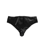 Dolce & Gabbana Black Satin Stretch Slip Brief Women Underwear