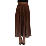 Dolce & Gabbana Beige Longuette Plisse Chiffon Midi Skirt