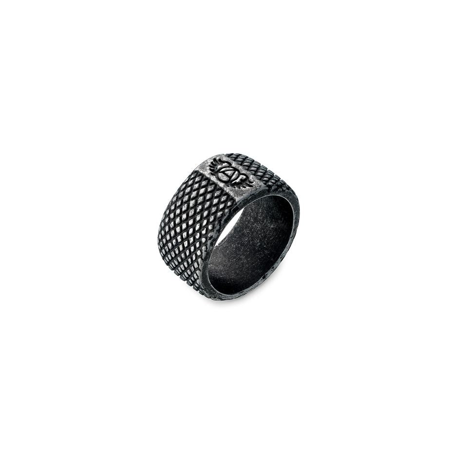 AN JEWELS JEWELRY Mod. AA.R01A-12 ring with textured silver band