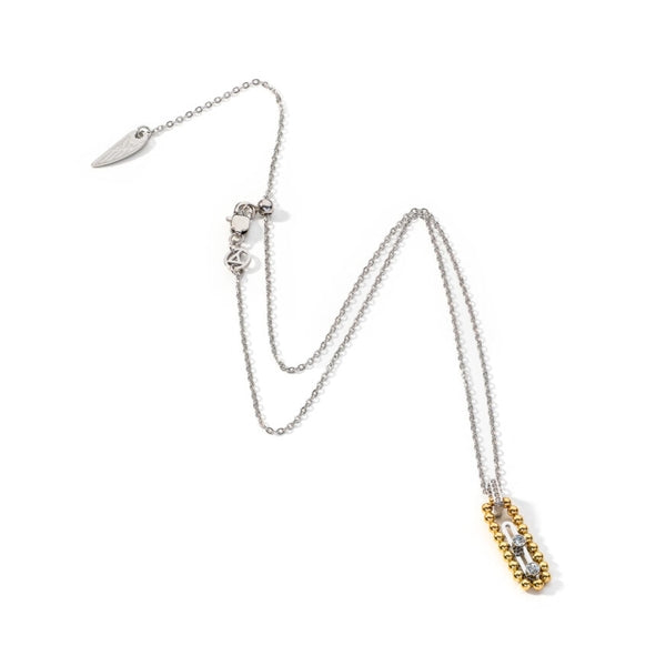 AN JEWELS JEWELRY Mod. AL.NSOK02SYC silver and gold chain necklace on white background