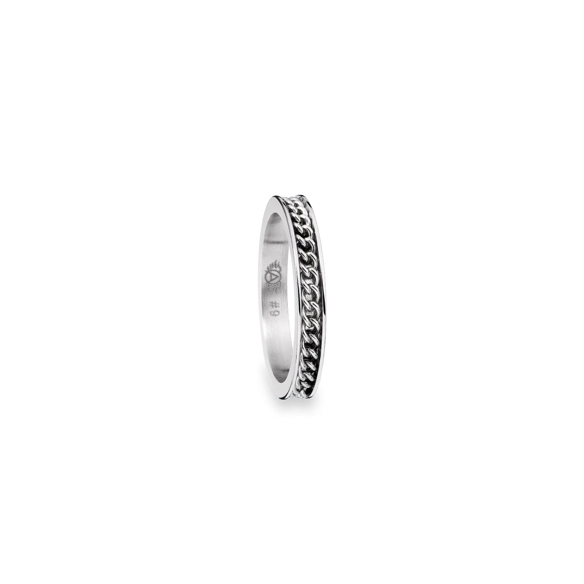 AN JEWELS JEWELRY Mod. AR.R1NS02S-7 silver ring with chain design