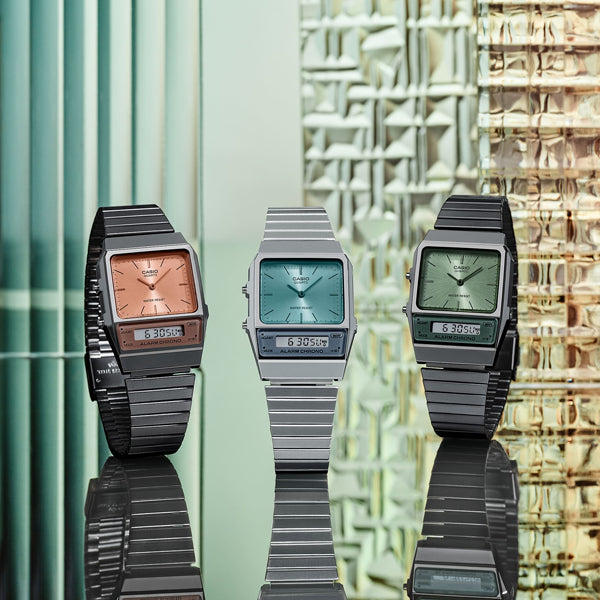 CASIO VINTAGE Mod. EDGY COLLECTION - FOREST GREEN AQ-800ECGG-3AEF
