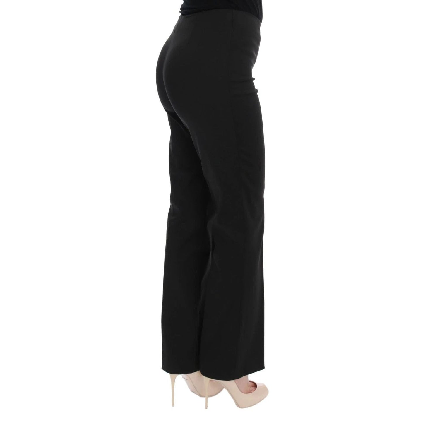 BENCIVENGA Black Stretch Straight Fit Dress Trousers Pants SIG50004-44