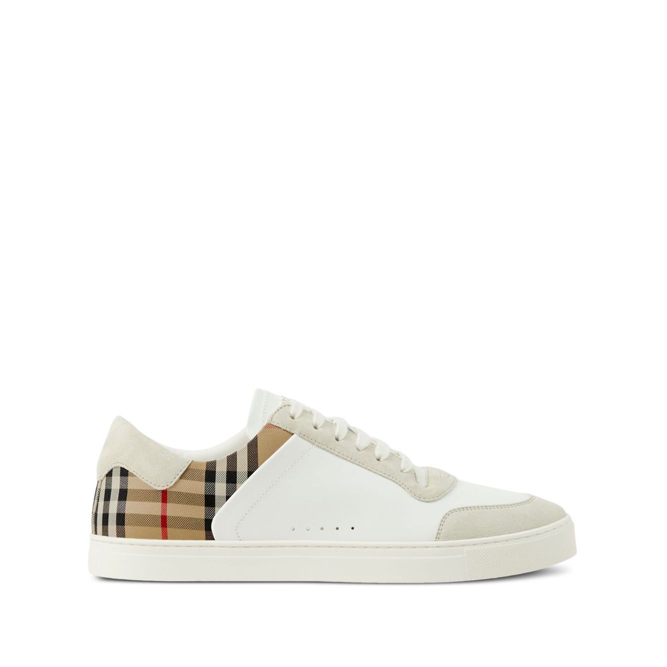 Burberry Leather, suede and check sneakers