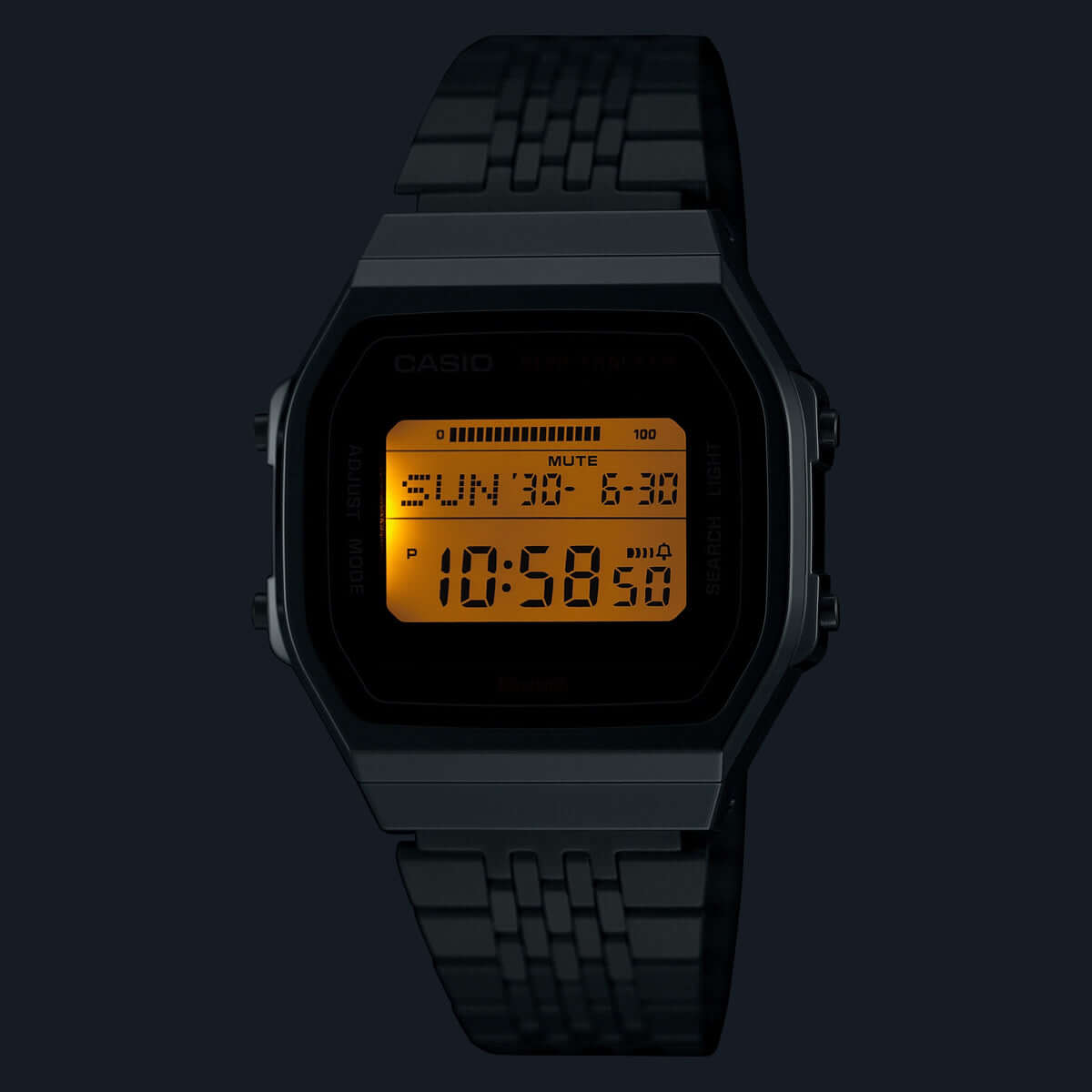 CASIO VINTAGE Mod. SILVER -BLUETOOTH® SMARTPHONE LINK w. built-in accelerometer senses body movements + steps counter WATCHES