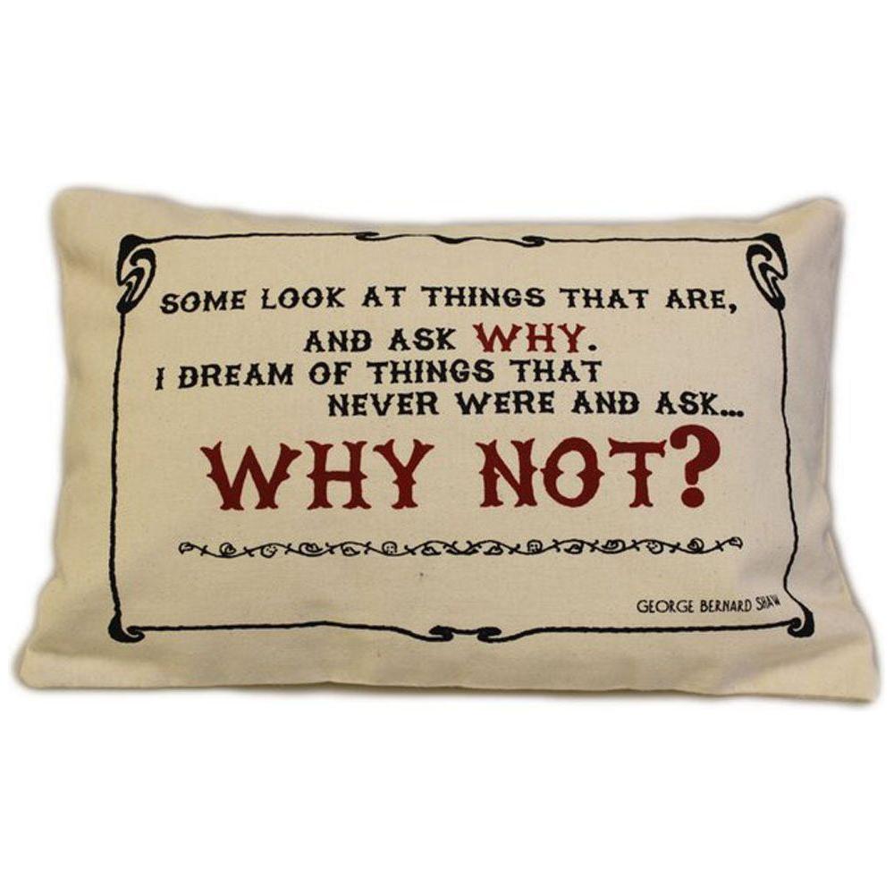 CUSCINI LETTERARI - Copricuscino in Juta lavata / Cotton pillow case WHY NOT - Size 38x25cm