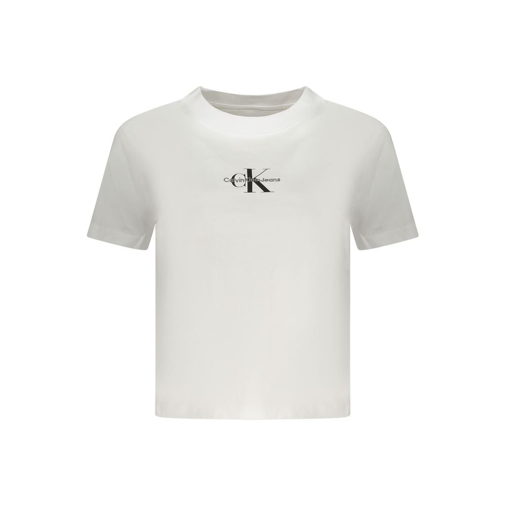 Calvin Klein White Cotton Women T-Shirt CA-34460-L