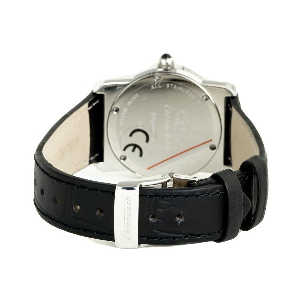Chronotech Black Leather Watch 1728,Black,Chronotech,New with tags,Watches for Women - Watches,Women Chronotech CHCT7279B04AC
