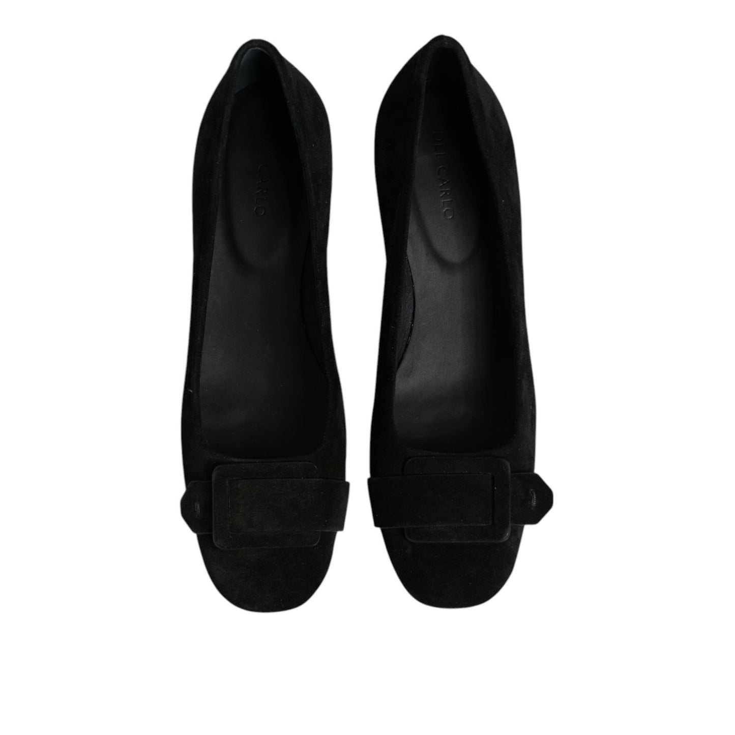 DEL CARLO Black Suede Leather Slip On High Heels Pump Shoes LA12589-40