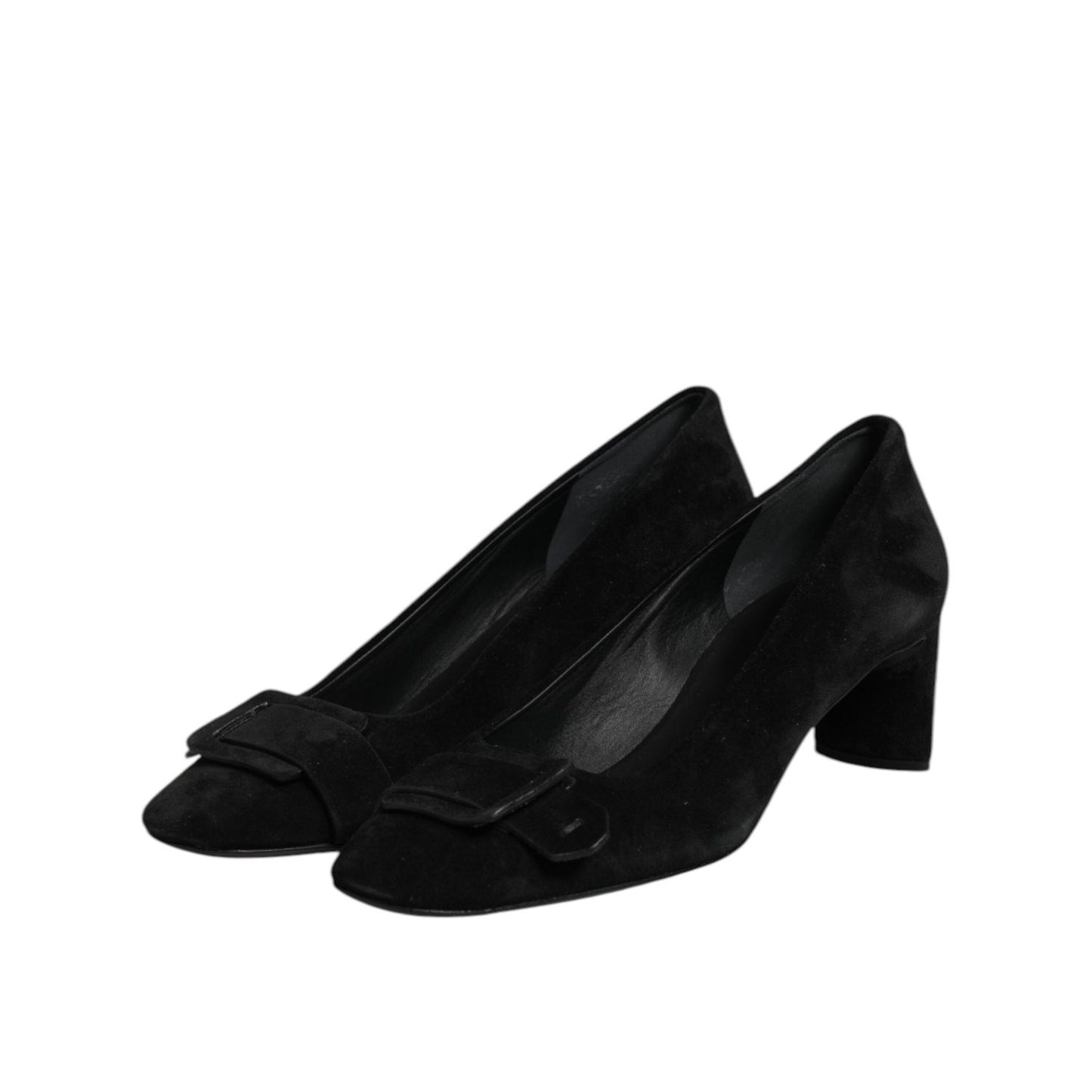 DEL CARLO Black Suede Leather Slip On High Heels Pump Shoes LA12589-40