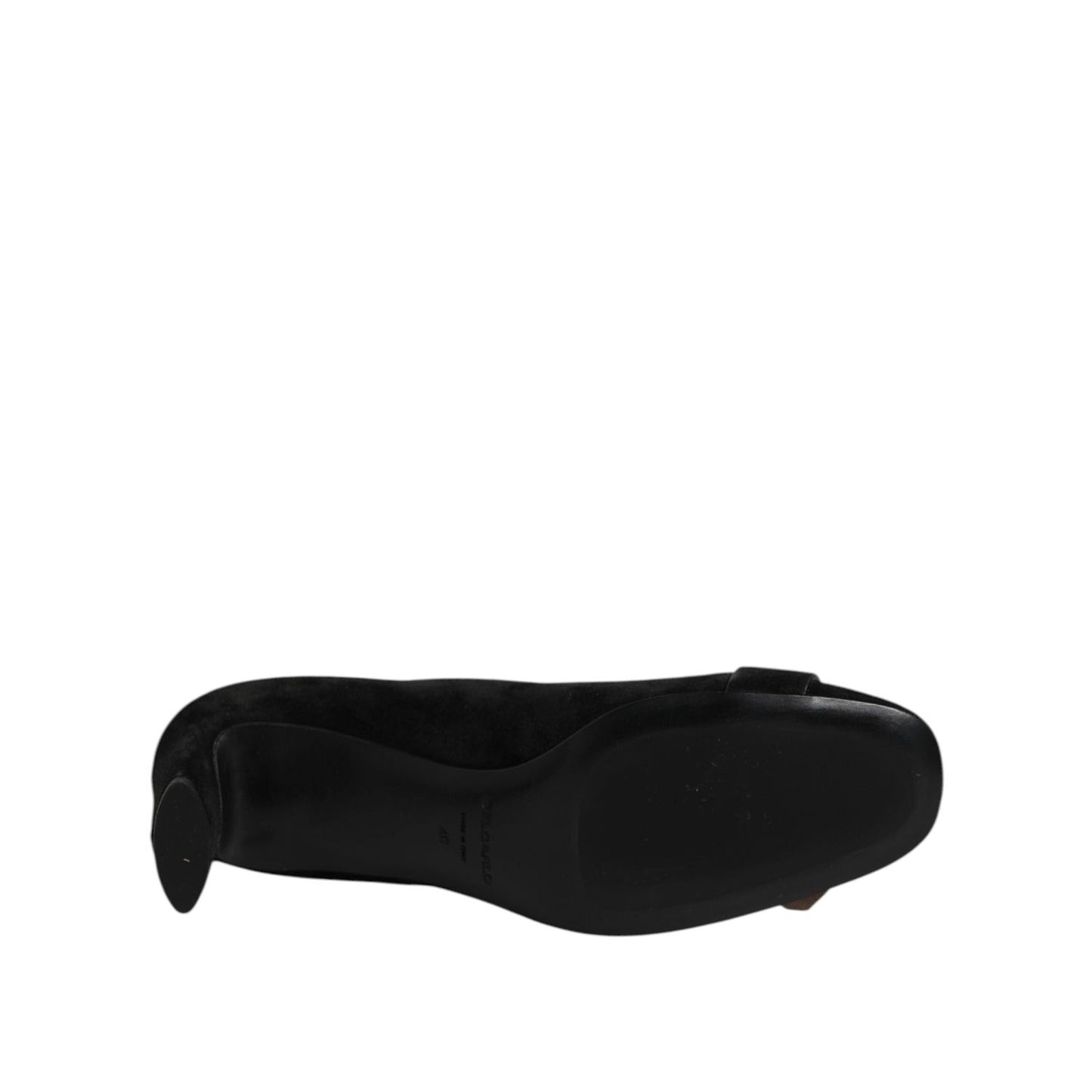 DEL CARLO Black Suede Leather Slip On High Heels Pump Shoes LA12589-40