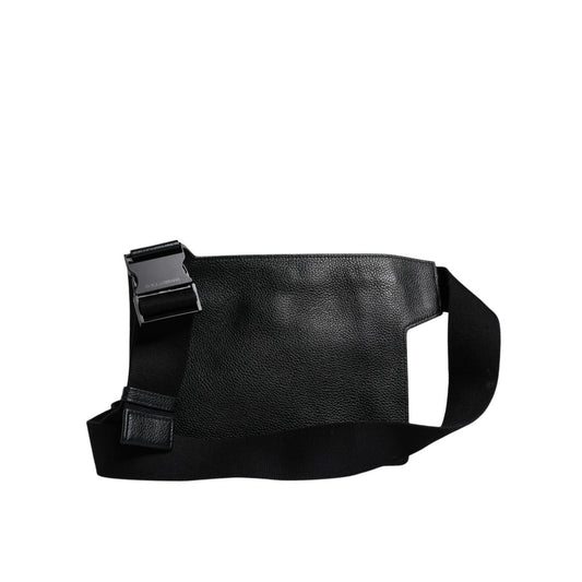 Dolce & Gabbana Black Calfskin Leather Messenger Crossbody Bag