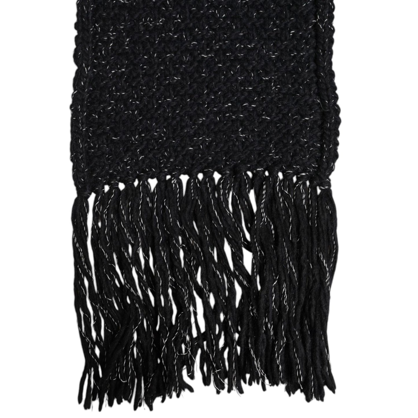 Dolce & Gabbana Black Cashmere Neck Warmer Wrap Shawl Scarf MS7451