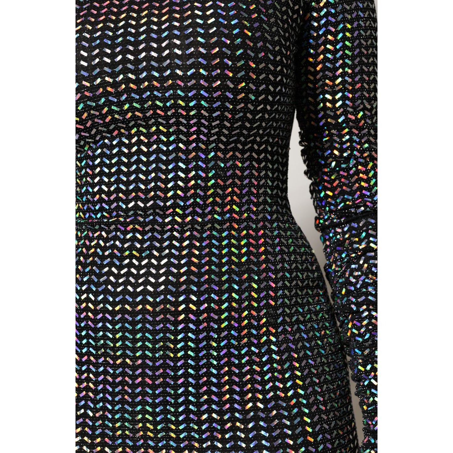 Dolce & Gabbana Black Embellished Nylon Bodycon Mini Dress DR81687-36