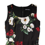 Dolce & Gabbana Black Floral Print Sleeveless Sheath Dress DR81504-40