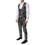 Dolce & Gabbana Black Gray MARTINI Jacquard Men 3 Piece Suit KOS2155-48