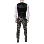 Dolce & Gabbana Black Gray MARTINI Jacquard Men 3 Piece Suit KOS2155-48