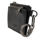Dolce & Gabbana Black Leather Zip Logo Keyring Coin Purse Keyring Wallet SMY11031