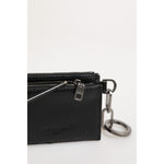 Dolce & Gabbana Black Leather Zip Logo Keyring Coin Purse Keyring Wallet SMY11031