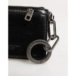 Dolce & Gabbana Black Leather Zip Logo Keyring Coin Purse Keyring Wallet SMY11031