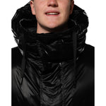 Dolce & Gabbana Black Logo Full Zip Hooded Quilted Jacket JKT41538-52