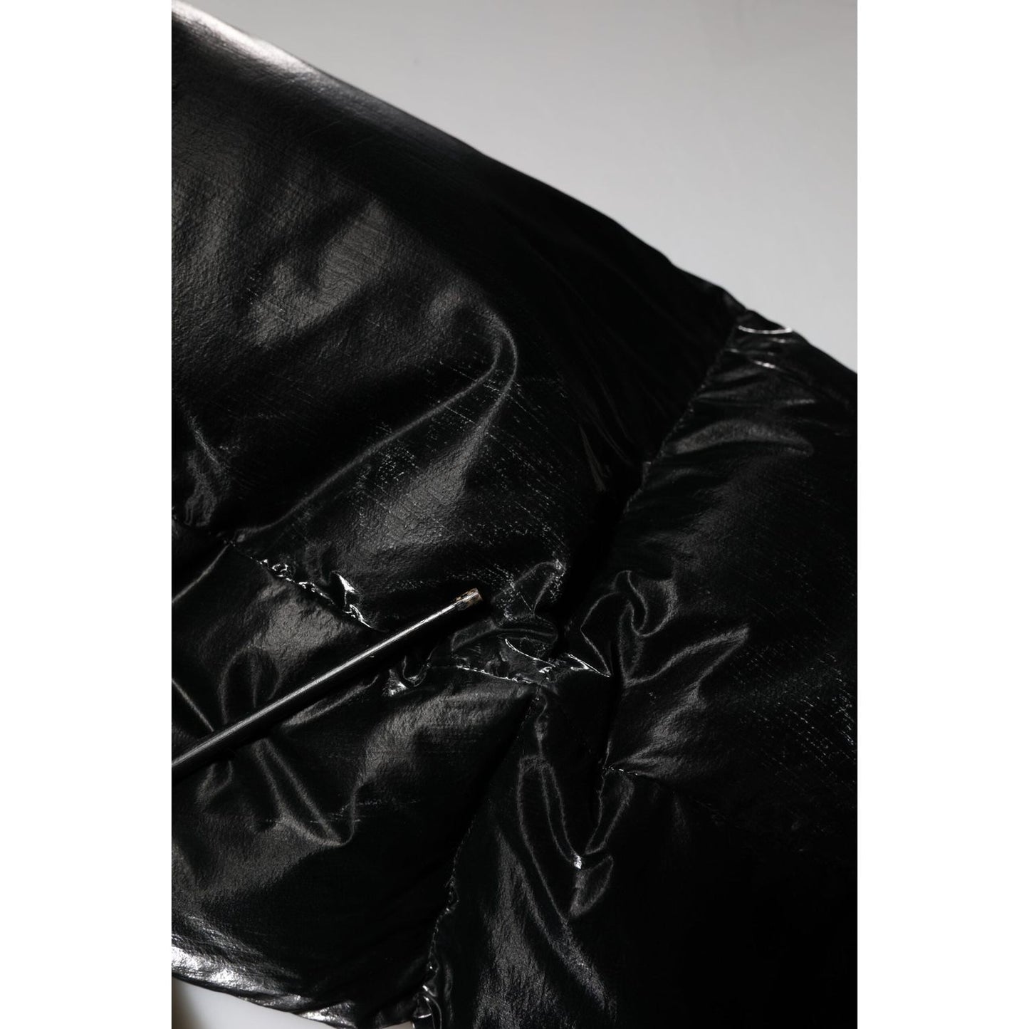 Dolce & Gabbana Black Logo Full Zip Hooded Quilted Jacket JKT41538-52