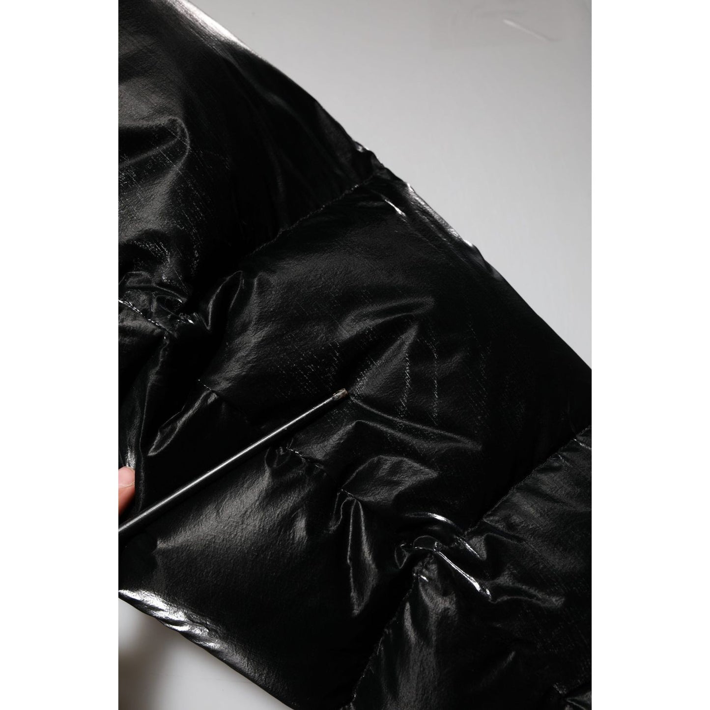 Dolce & Gabbana Black Logo Full Zip Hooded Quilted Jacket JKT41538-52