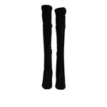 Dolce & Gabbana Black Suede Leather Knee High Boots Shoes MV7502-36