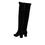 Dolce & Gabbana Black Suede Leather Knee High Boots Shoes MV7502-36