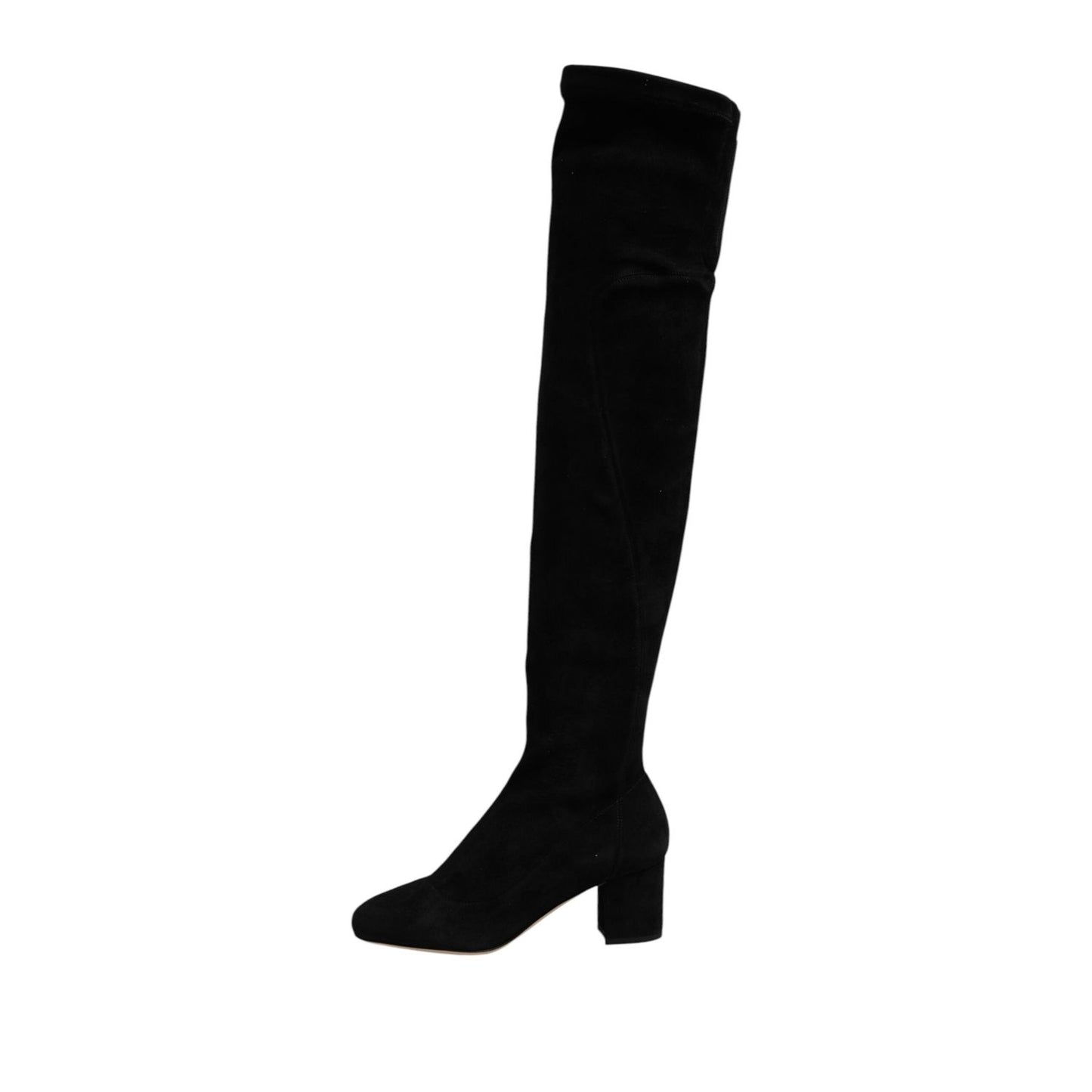 Dolce & Gabbana Black Suede Leather Knee High Boots Shoes MV7502-36