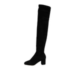 Dolce & Gabbana Black Suede Leather Knee High Boots Shoes MV7502-36