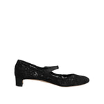 Dolce & Gabbana Black Vally Taormina Floral Lace Pumps Shoes