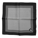 Dolce & Gabbana Black White Patterned Square Men Foulard Scarf MS7518