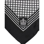 Dolce & Gabbana Black White Patterned Square Men Foulard Scarf MS7518