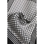 Dolce & Gabbana Black White Patterned Square Men Foulard Scarf MS7518