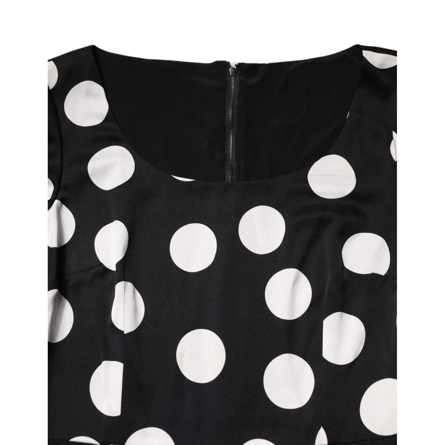 Dolce & Gabbana Black White Polka Dot Sheath Midi Dress DR81611-44
